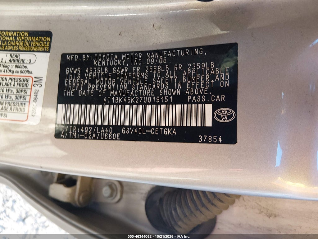 2007 Toyota Camry XLE V6 photo 9