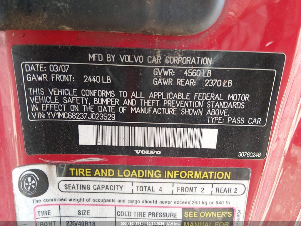 2007 Volvo C70 T5 photo 9
