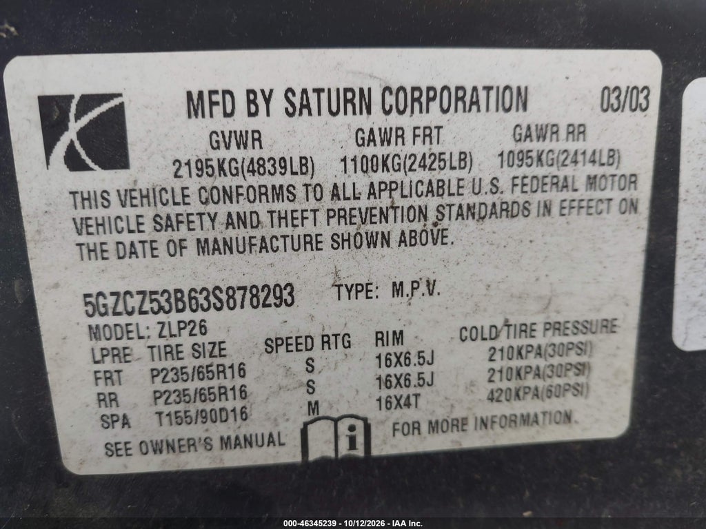 2003 Saturn VUE V6 photo 9