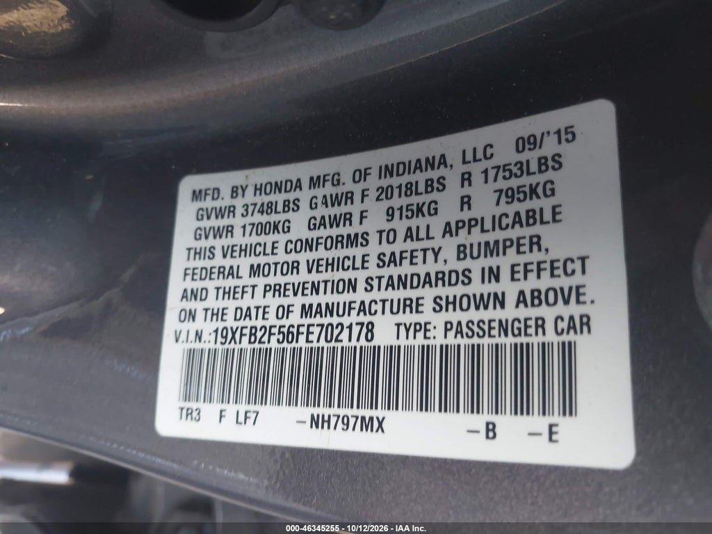 2015 Honda Civic LX photo 9
