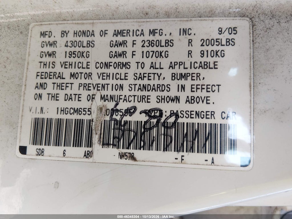2006 Honda Accord 3.0 EX photo 9