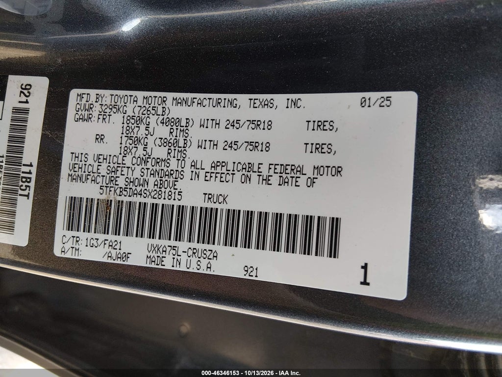 2025 Toyota Tundra SR photo 9