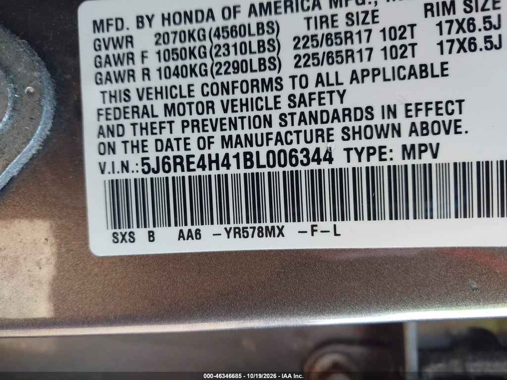 2011 Honda CR-V SE photo 9