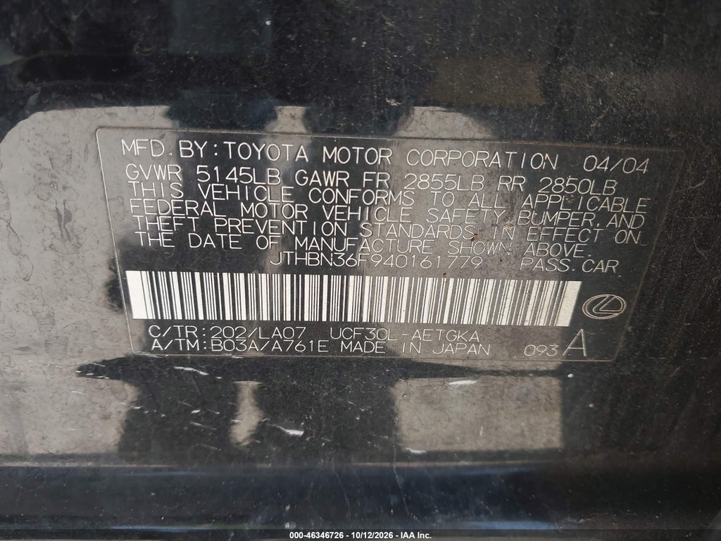 2004 Lexus LS 430 photo 9