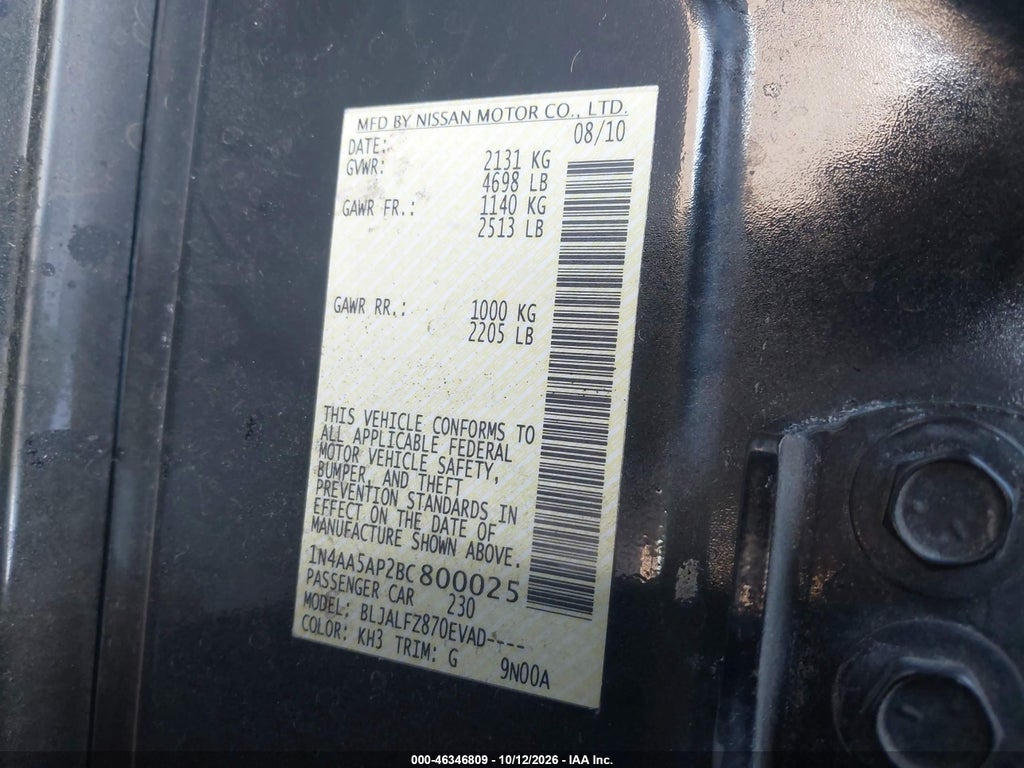 2011 Nissan Maxima 3.5 SV photo 9