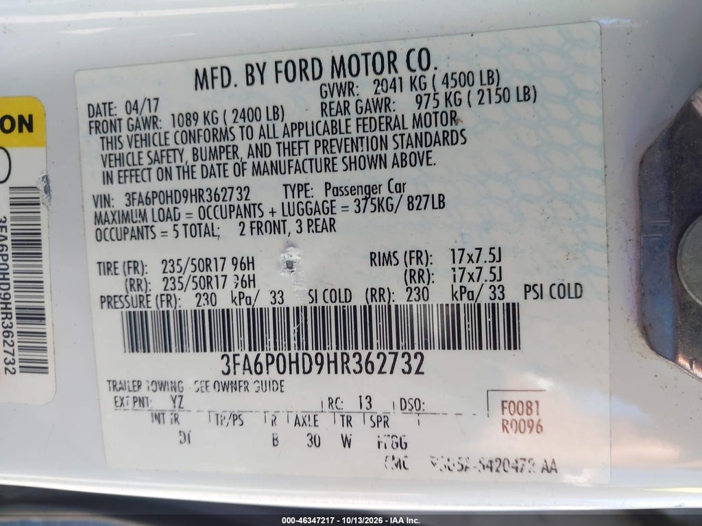 2017 Ford Fusion SE photo 9