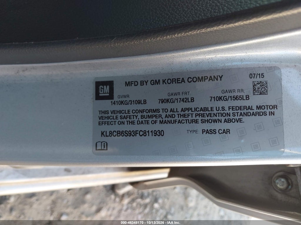2015 Chevrolet Spark LS CVT photo 9