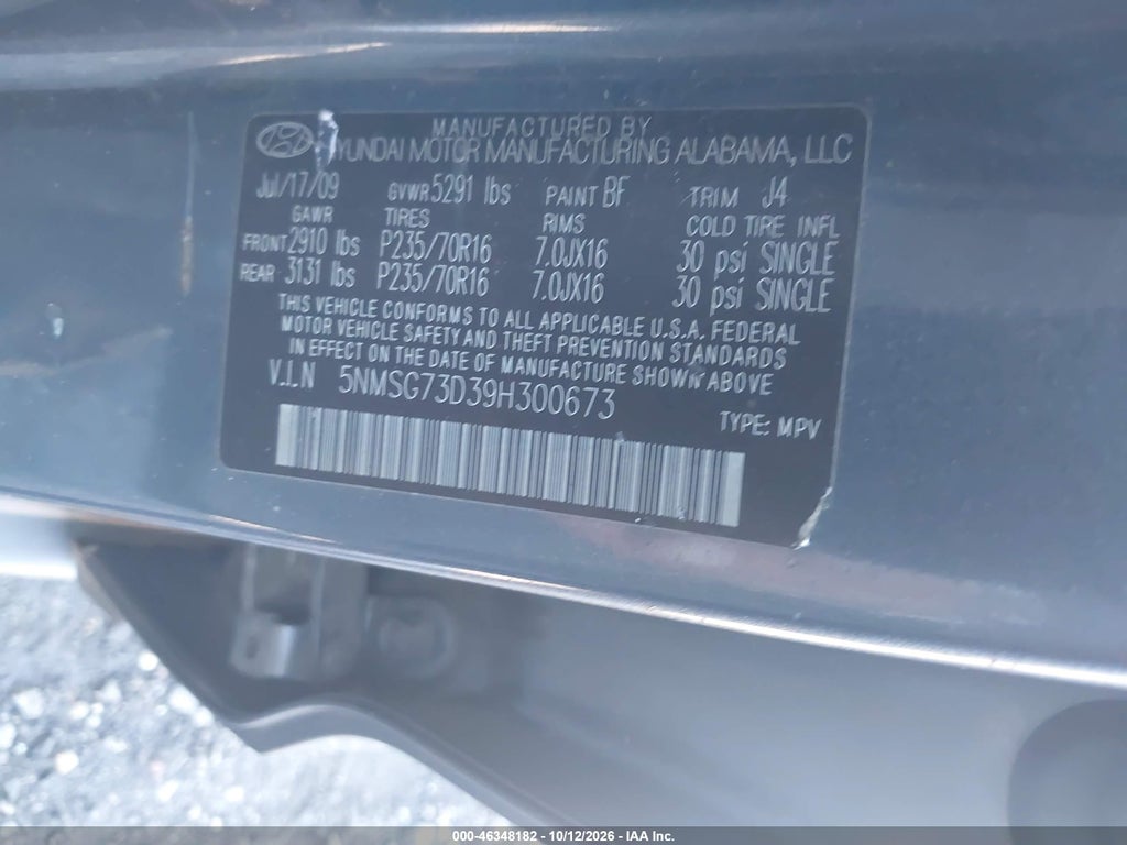 2009 Hyundai Santa FE GLS photo 9
