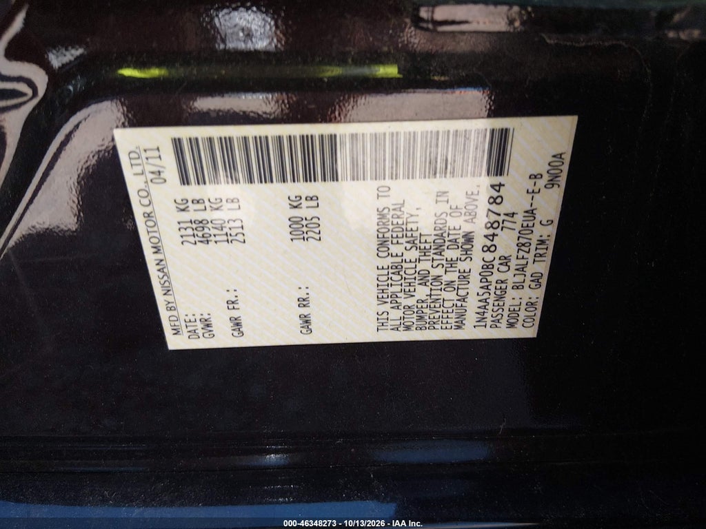 2011 Nissan Maxima 3.5 SV photo 9