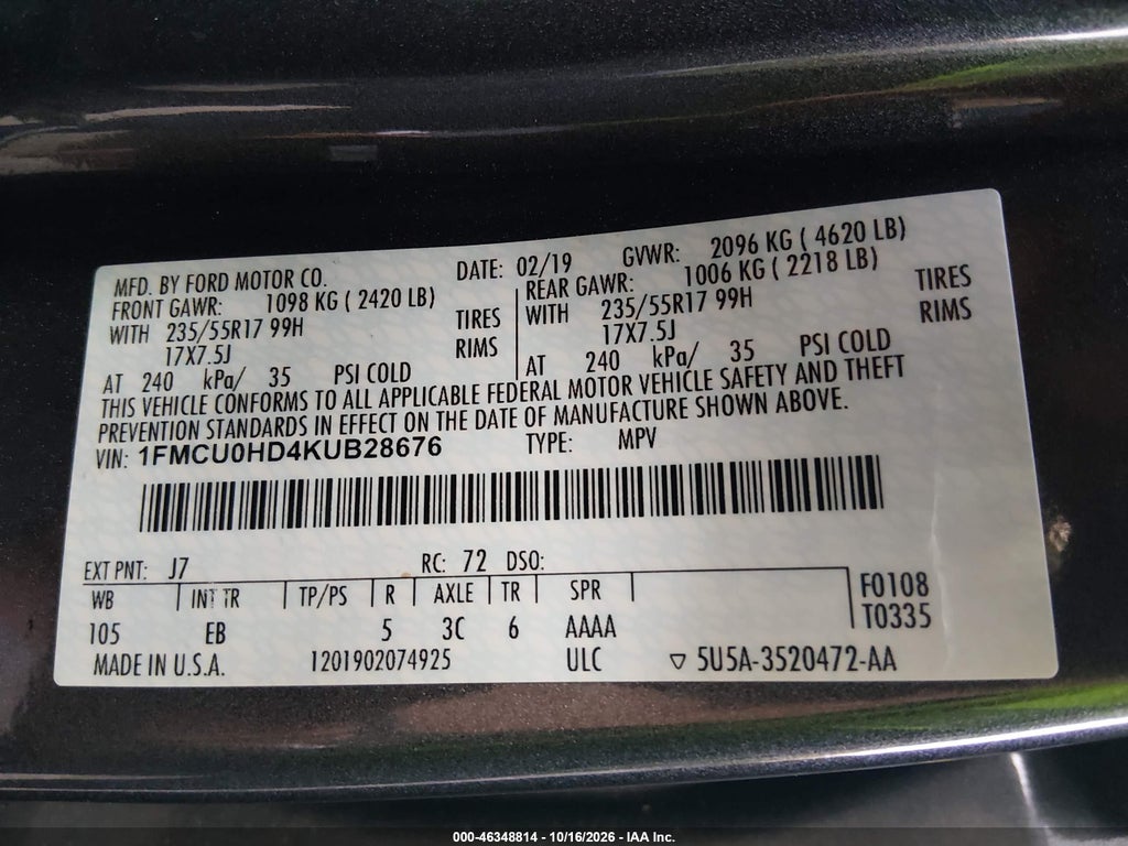 2019 Ford Escape SEL photo 9