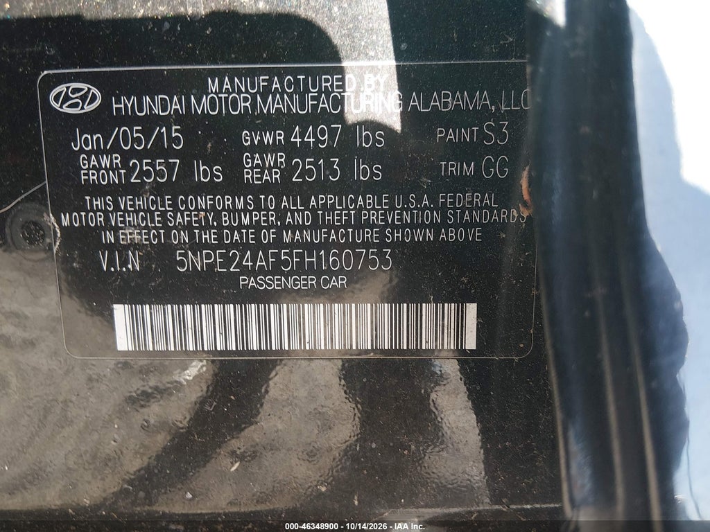 2015 Hyundai Sonata SE photo 9