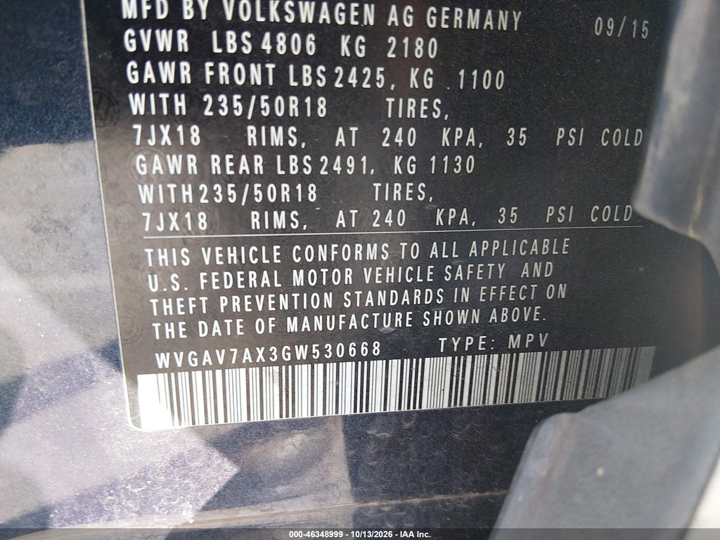 2016 Volkswagen Tiguan SE photo 9