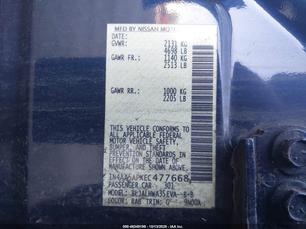 2014 Nissan Maxima 3.5 SV photo 9
