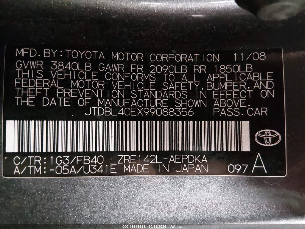 2009 Toyota Corolla LE photo 9