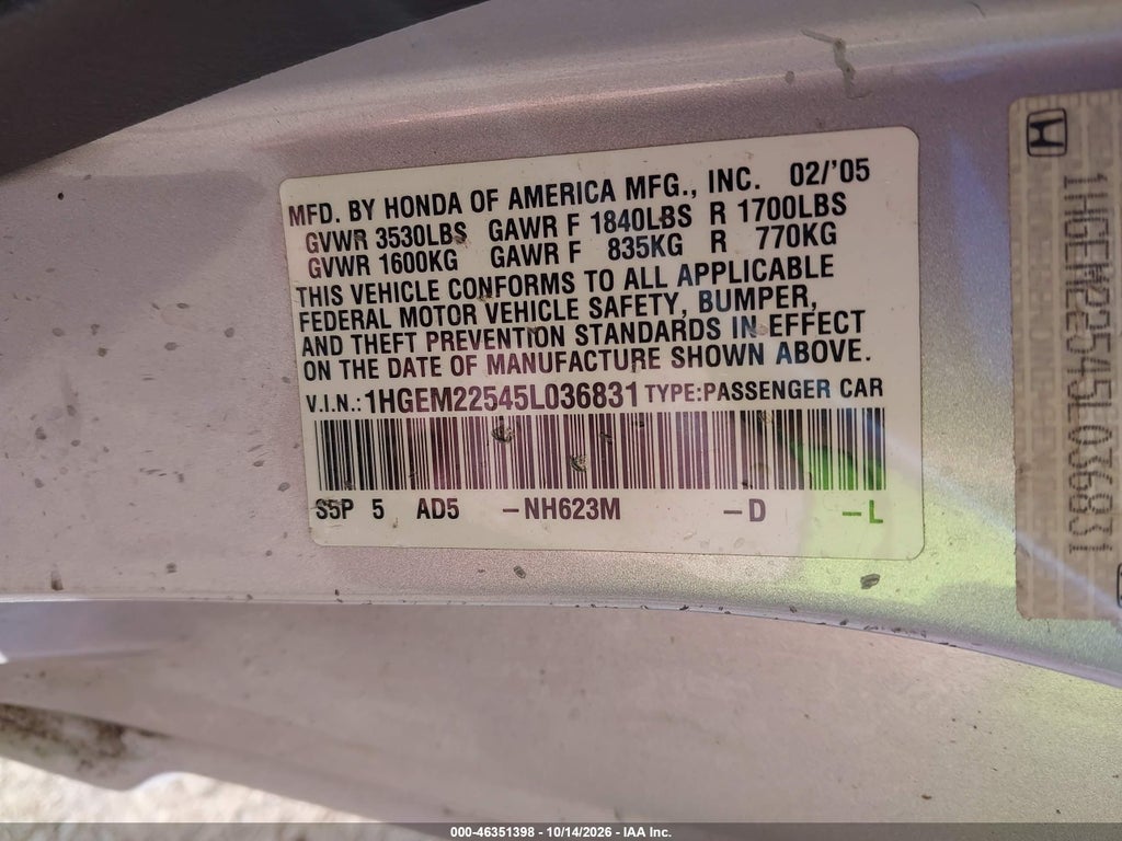 2005 Honda Civic LX photo 9