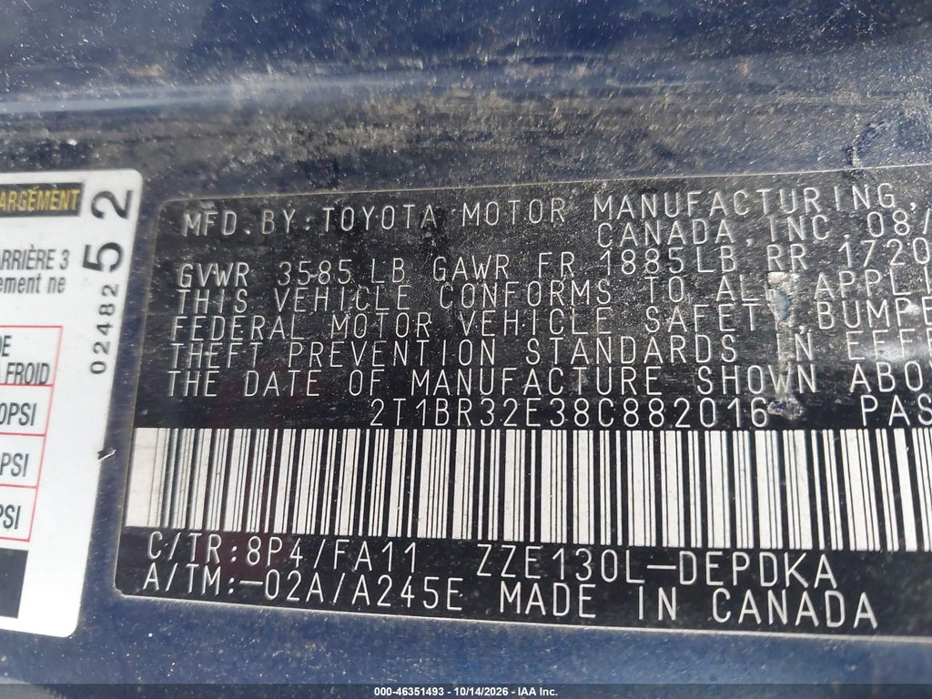 2008 Toyota Corolla CE/LE/S photo 9