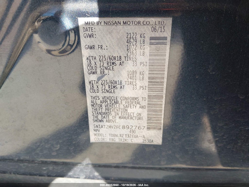 2015 Nissan Rogue SL photo 9