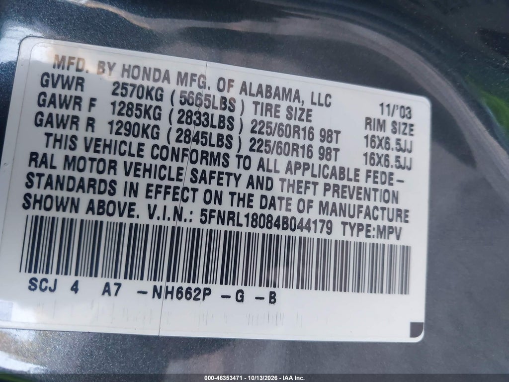 2004 Honda Odyssey EX-L photo 9