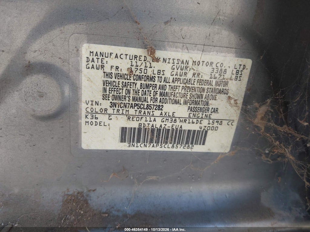 2012 Nissan Versa 1.6 S photo 9