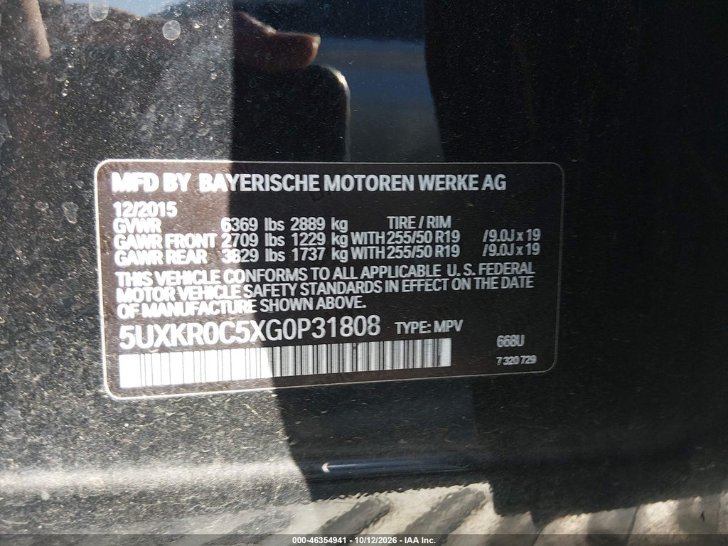 2016 BMW X5 XDRIVE35I photo 9
