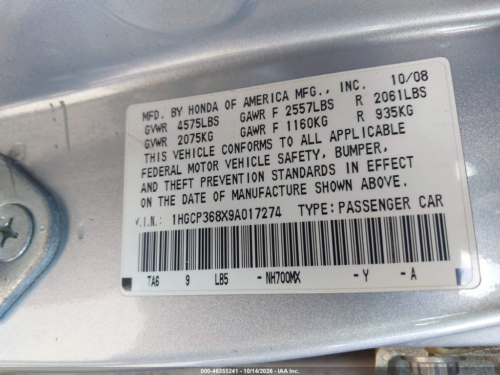 2009 Honda Accord 3.5 EX-L photo 9