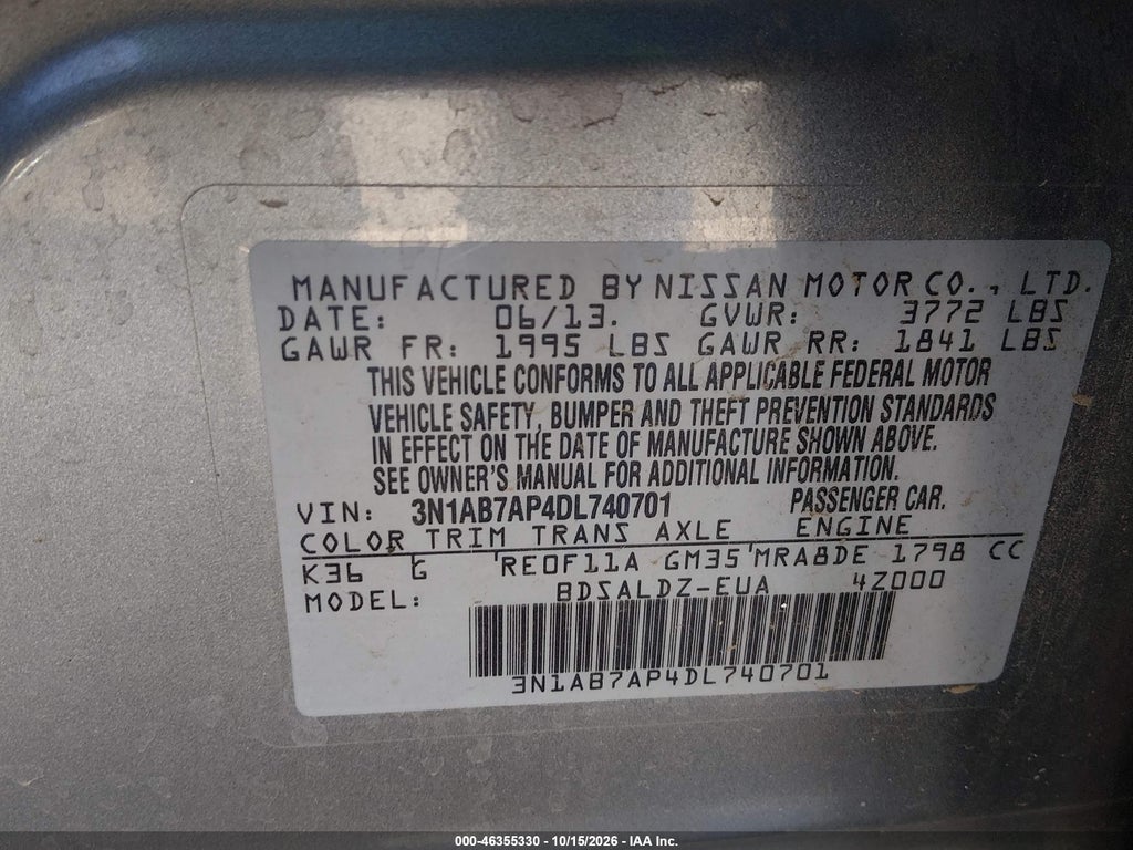 2013 Nissan Sentra SV photo 9