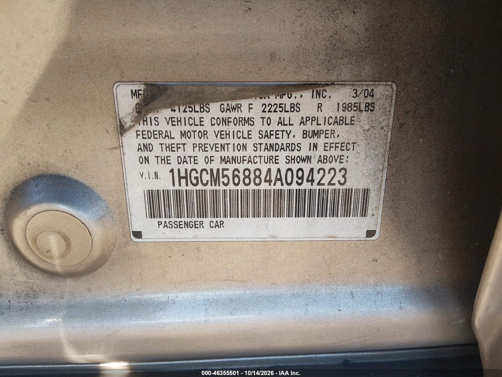 2004 Honda Accord 2.4 EX photo 9