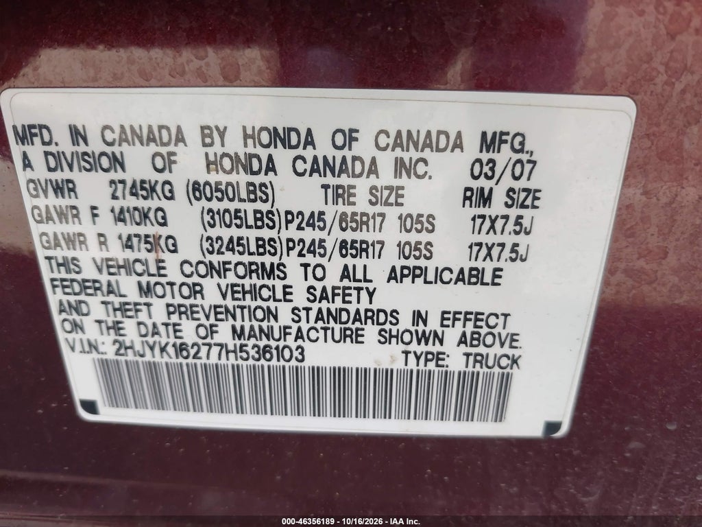 2007 Honda Ridgeline RT photo 9
