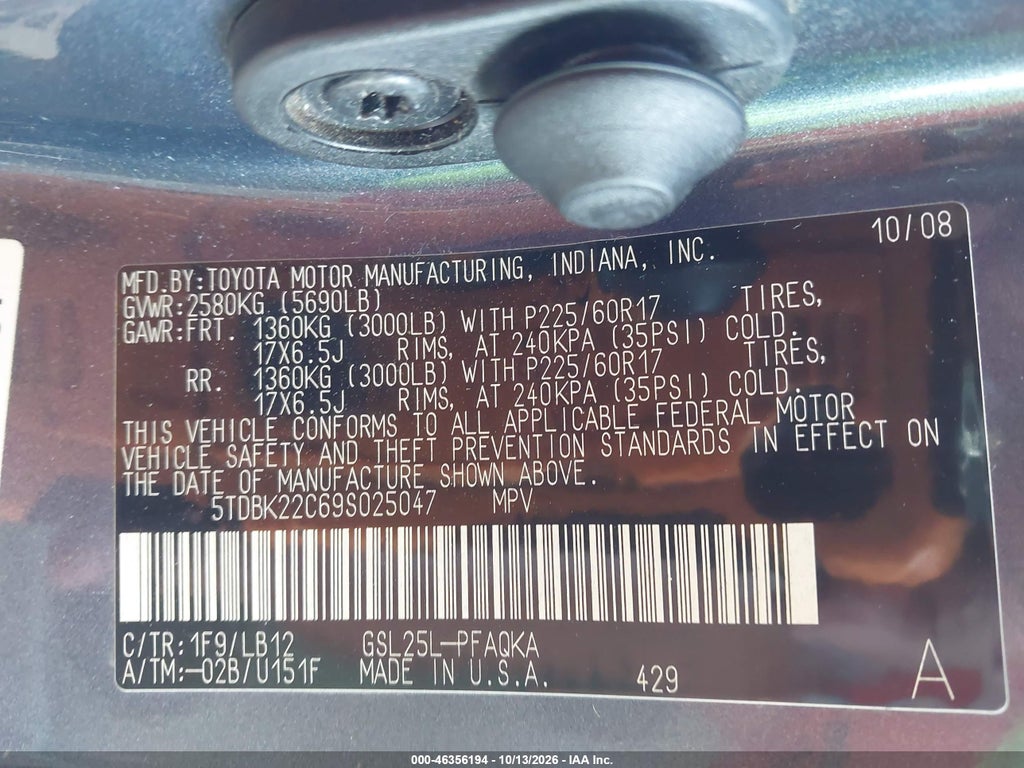 2009 Toyota Sienna Limited photo 9