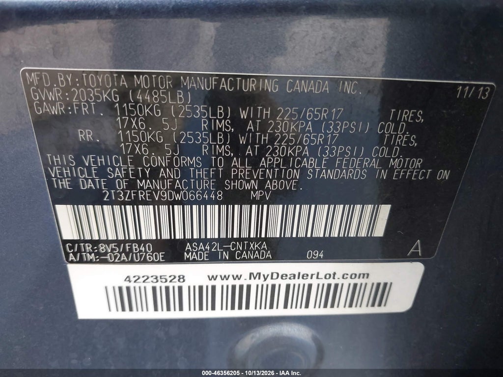 2013 Toyota RAV4 LE photo 9