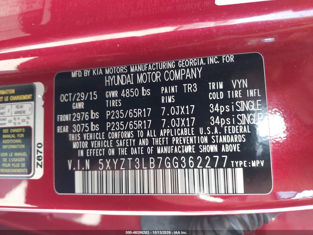 2016 Hyundai Santa FE Sport 2.4L photo 9