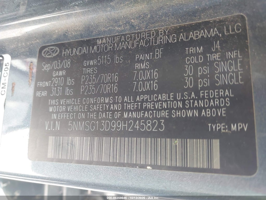 2009 Hyundai Santa FE GLS photo 9