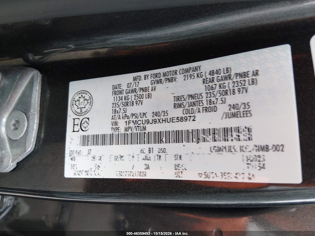 2017 Ford Escape Titanium photo 9