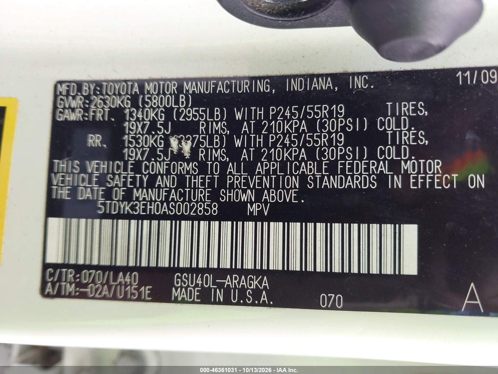 2010 Toyota Highlander Limited V6 photo 9