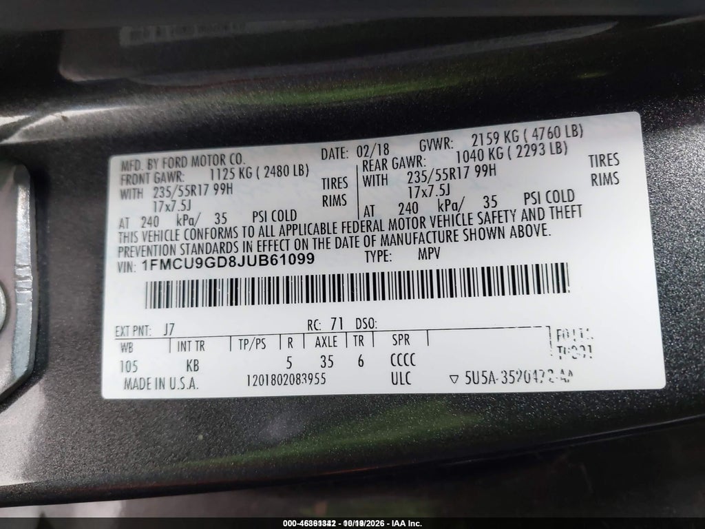 2018 Ford Escape SE photo 9