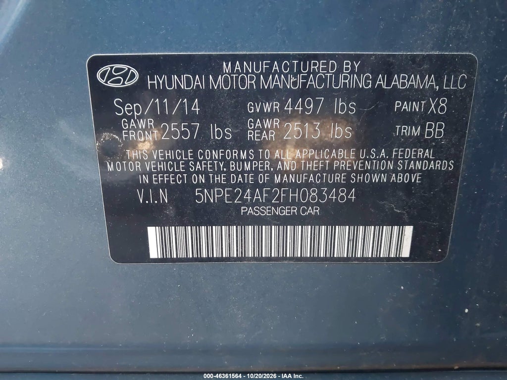 2015 Hyundai Sonata SE photo 9