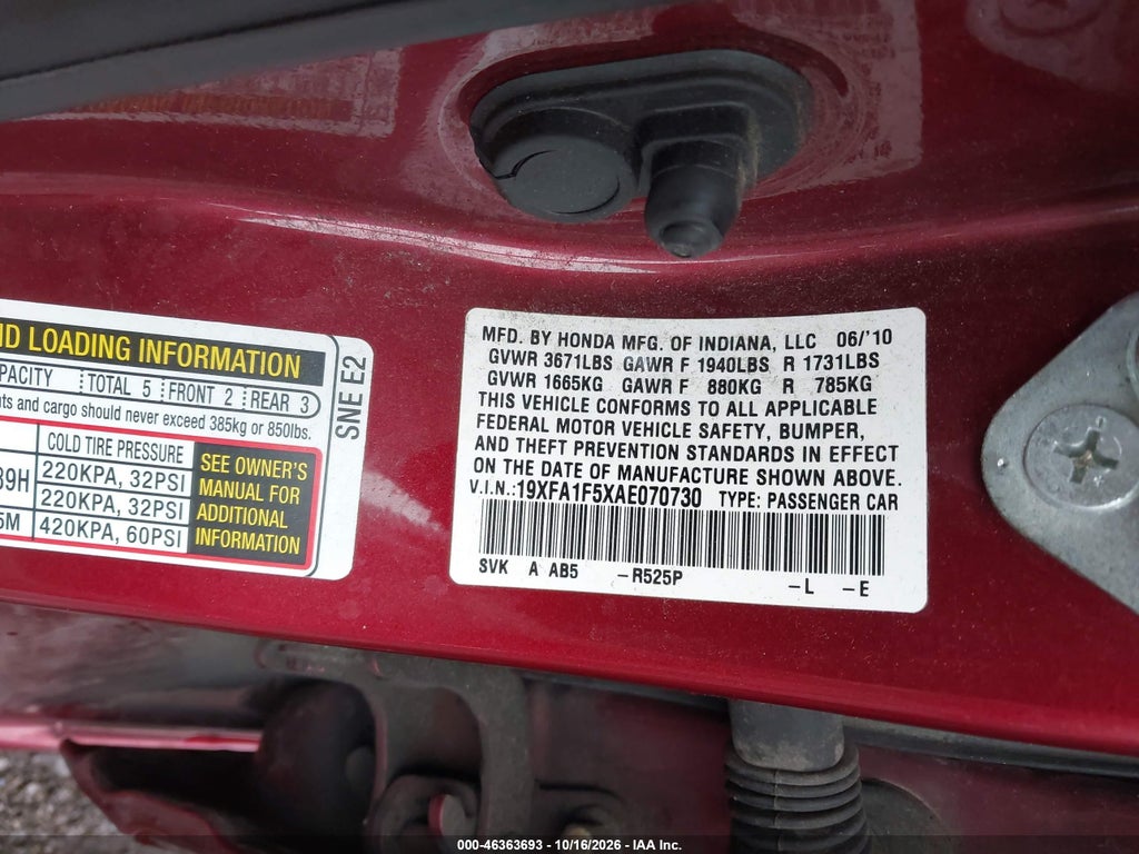 2010 Honda Civic LX photo 9