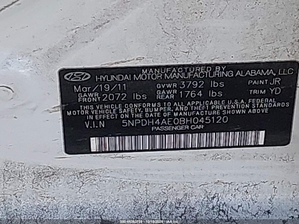 2011 Hyundai Elantra GLS photo 9