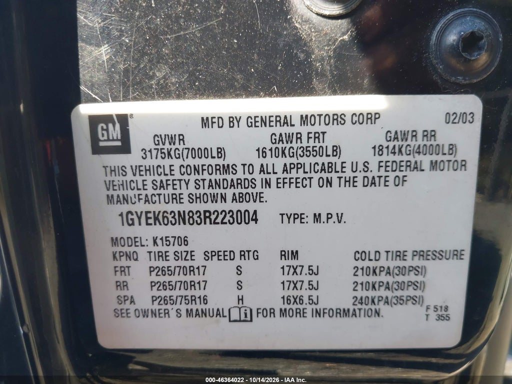 2003 Cadillac Escalade Standard photo 9
