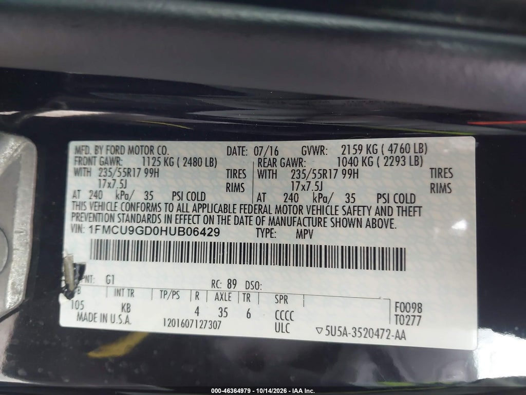 2017 Ford Escape SE photo 9