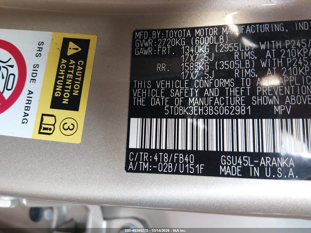 2011 Toyota Highlander Base V6 photo 9