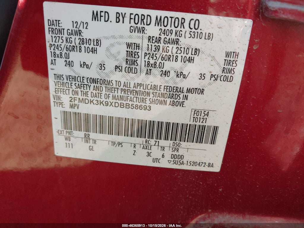 2013 Ford Edge Limited photo 9