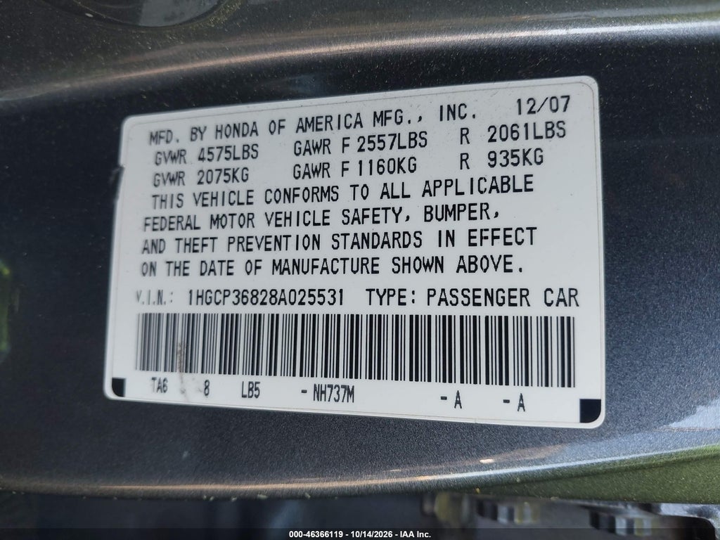 2008 Honda Accord 3.5 EX-L photo 9