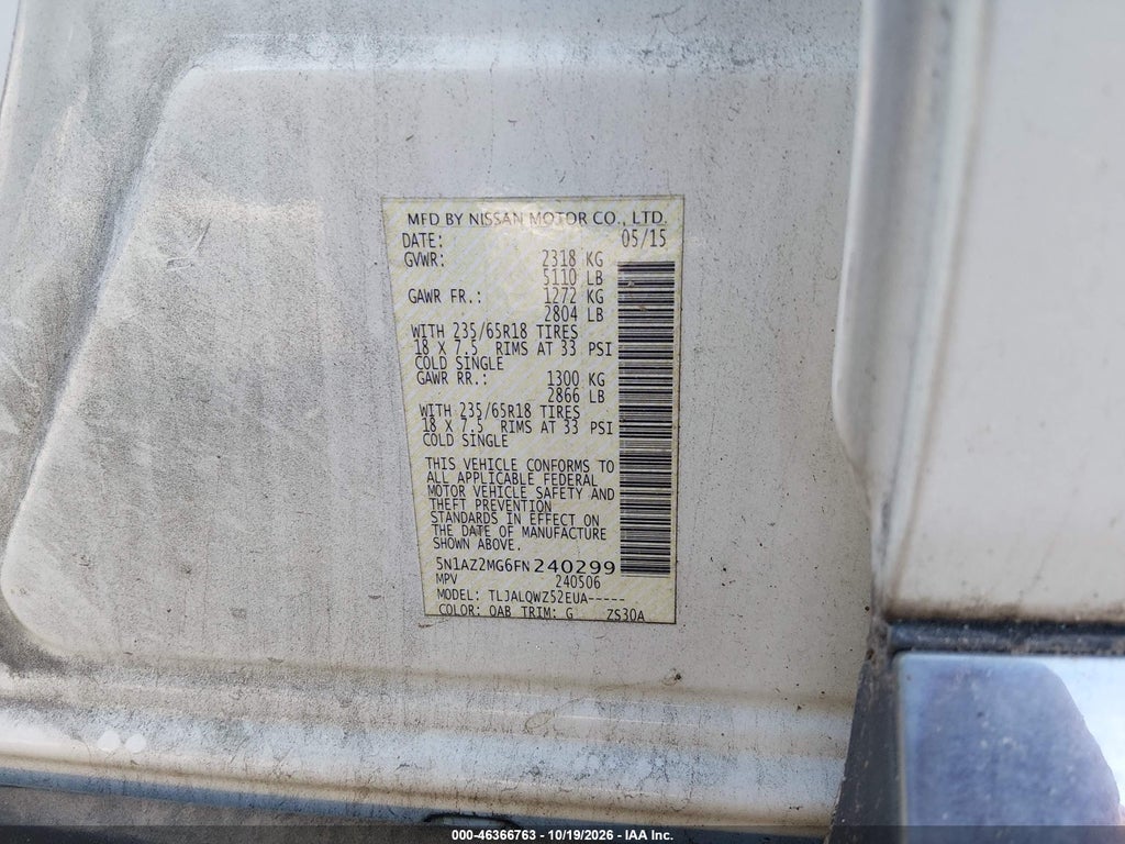 2015 Nissan Murano SV photo 9
