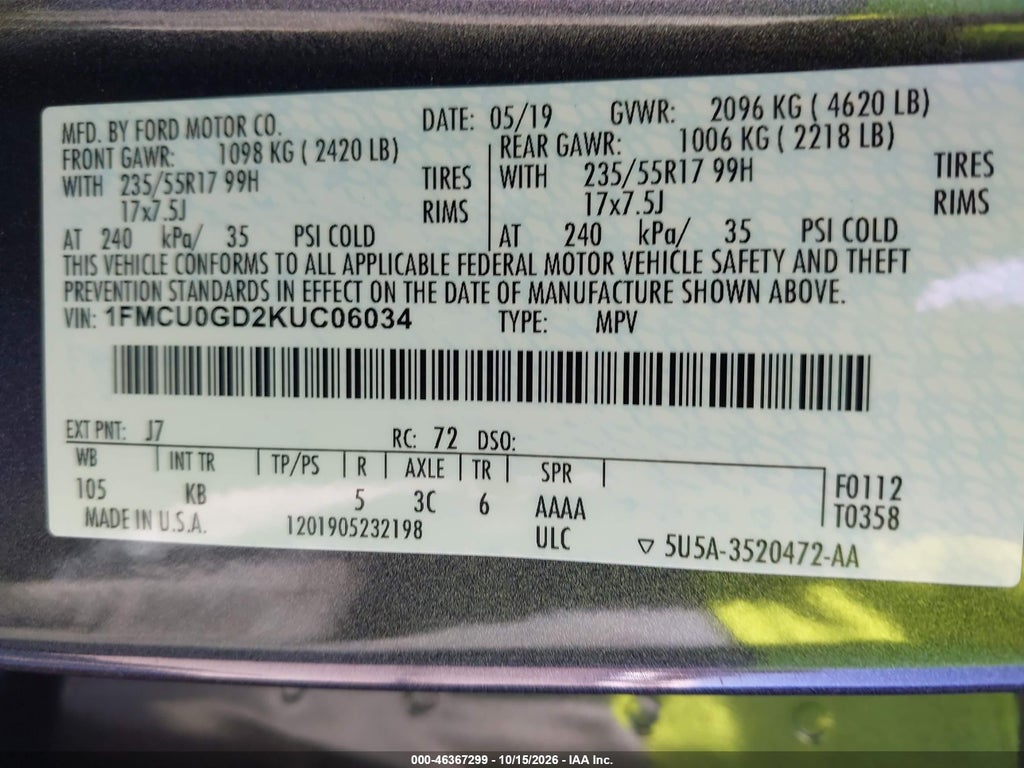 2019 Ford Escape SE photo 9