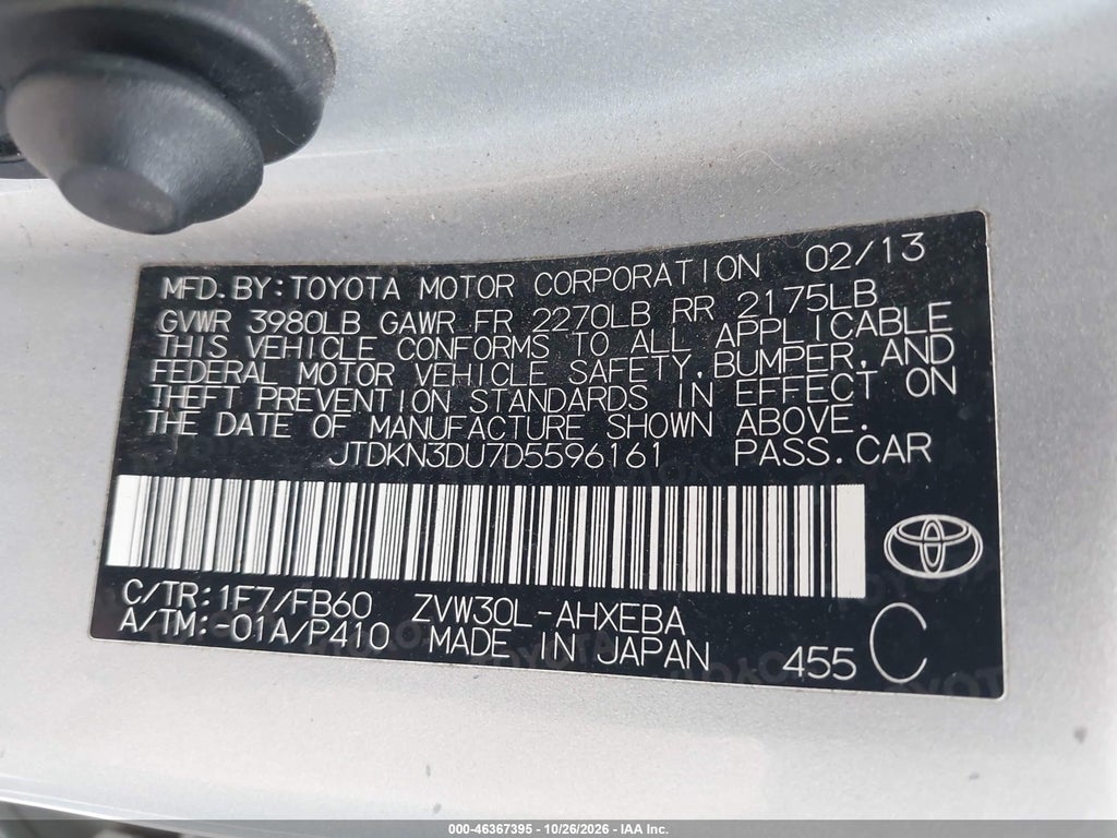 2013 Toyota Prius TWO photo 9