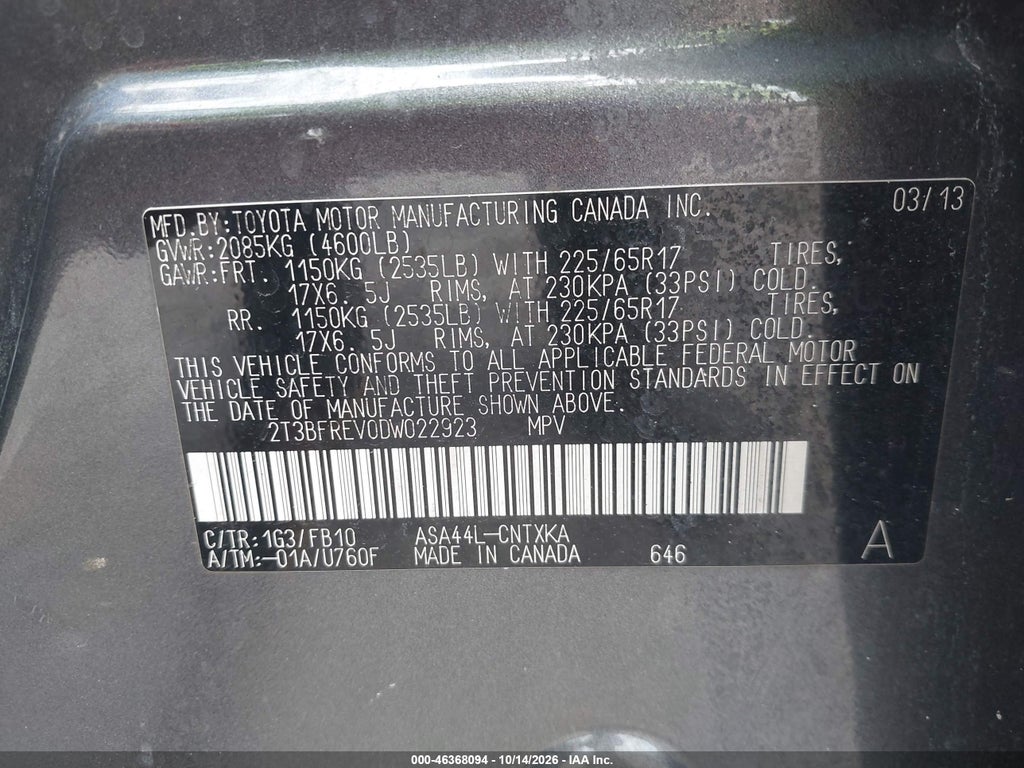 2013 Toyota RAV4 LE photo 9