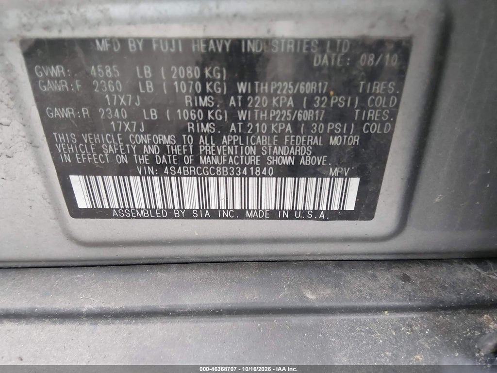 2011 Subaru Outback 2.5I Premium photo 9