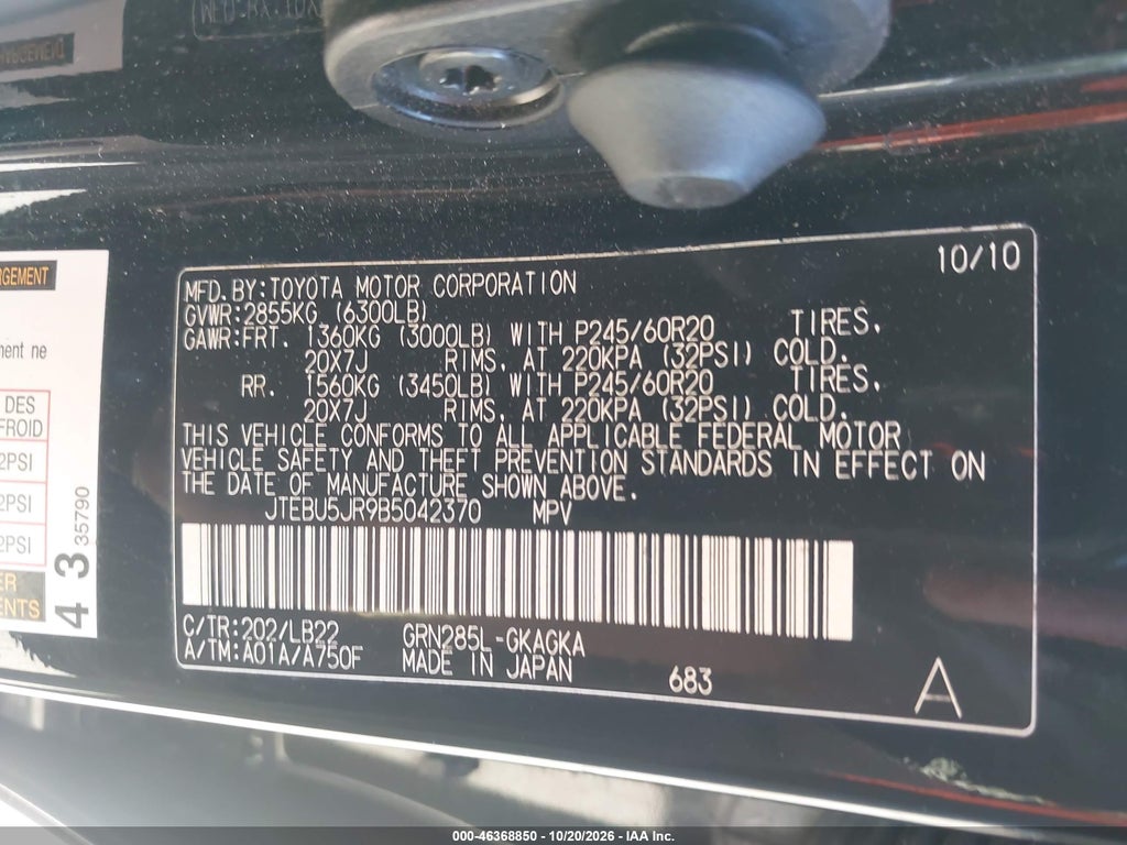 2011 Toyota 4RUNNER Limited V6 photo 9