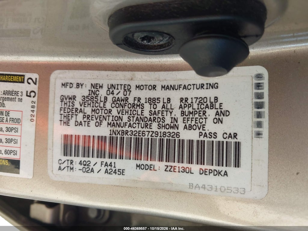 2007 Toyota Corolla CE photo 9